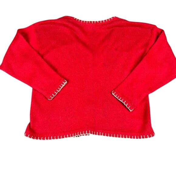 Victoria Jones Christmas Nutcracker Holiday Vintage Red Cardigan Medium - Picture 2 of 11